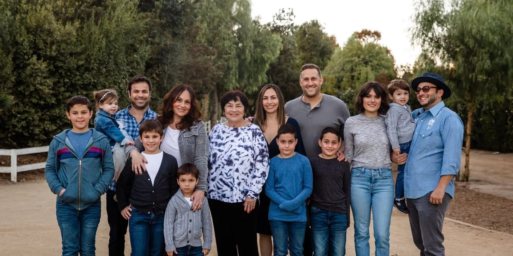 The Rosenson family together outdoors